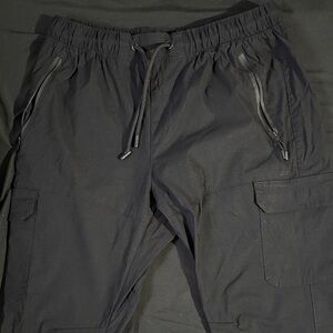 Men's Black Cargo Pants with Drawstring